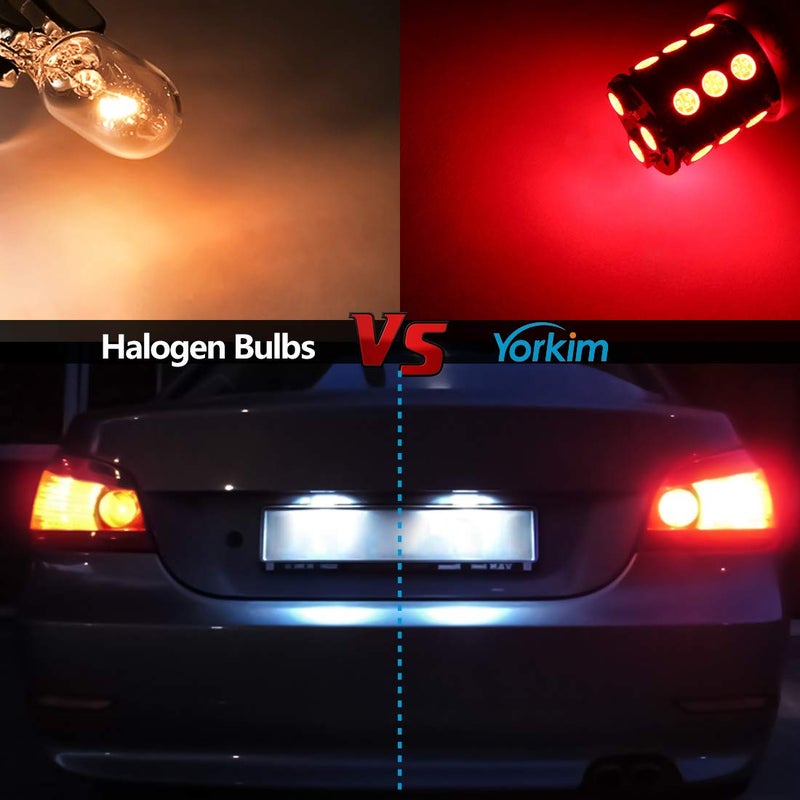 Yorkim 3157 Red LED Light Bulbs, 3056 3057 3156 3157 4157, 360 Degree Lighting Angle, Super Bright, Non-Polarity Design, Easy to Install - Image 5